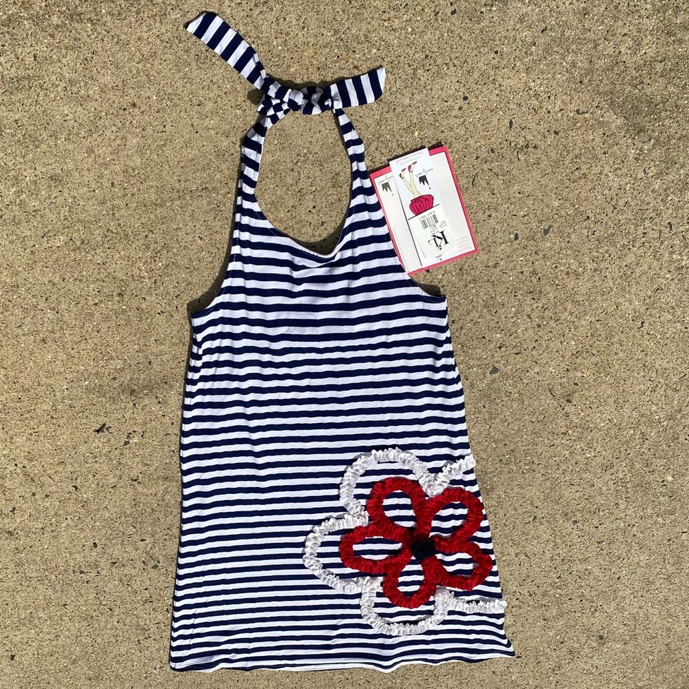 Emily West Size 16 Striped Jersey Halter Dress NWT